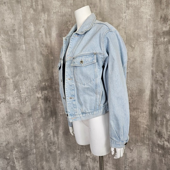 Vintage 90s Unionbay Womens S Light Wash Denim Jacket Cropped Jean Jacket - Picture 3 of 9